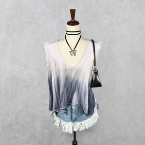 We The Free Lavender Grey Ombre Oversized Crop Knit Tank